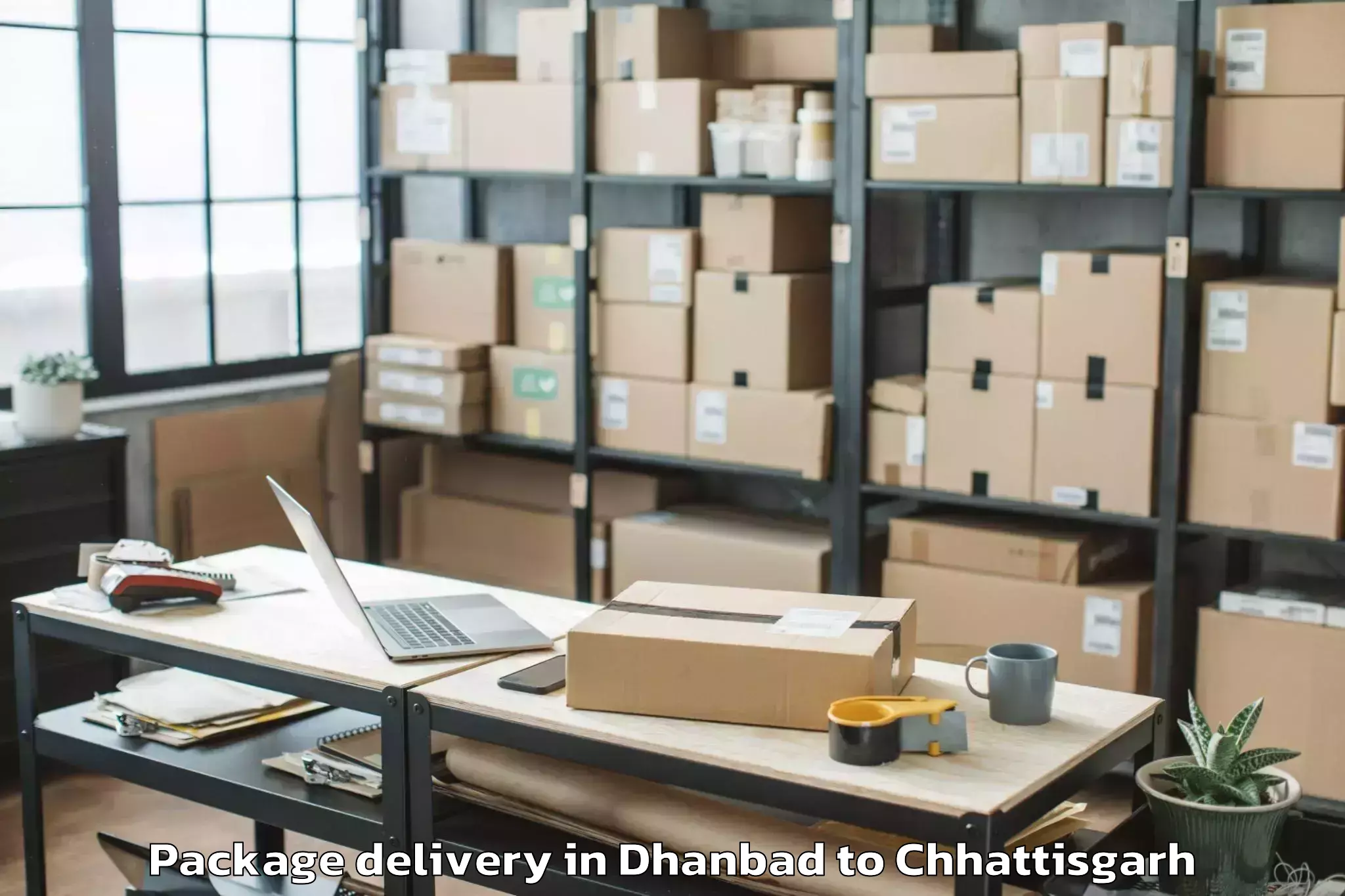 Book Dhanbad to Bhopalpattnam Package Delivery Online